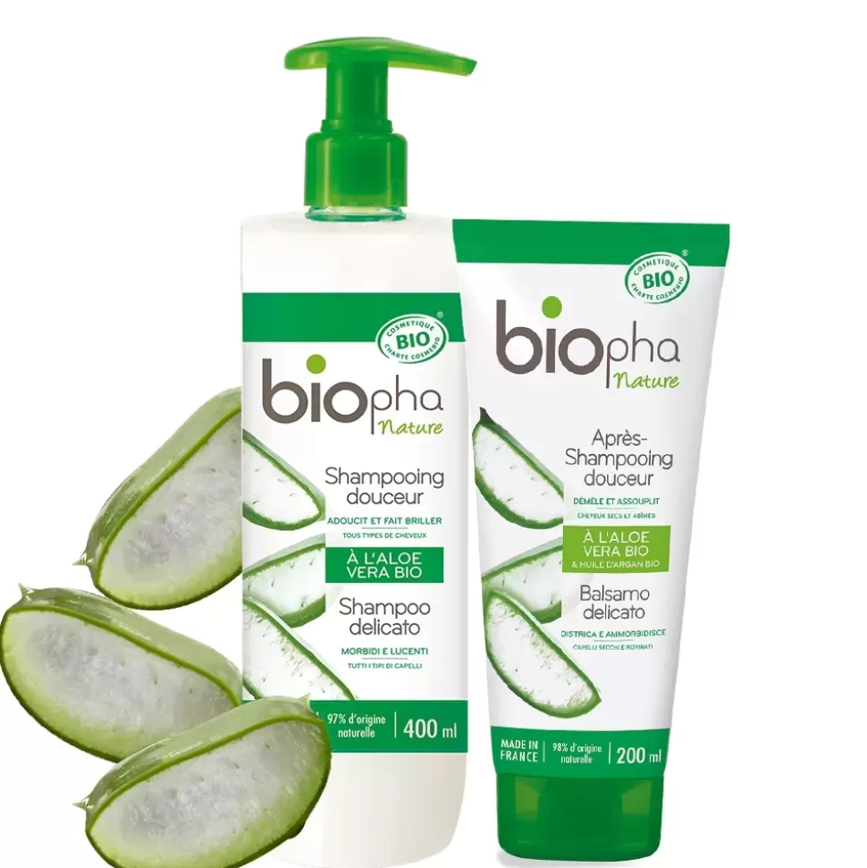 BIOPHA NATURE Apres Shampooing Douceur - Aloe Vera & Huile D'Argan Shop