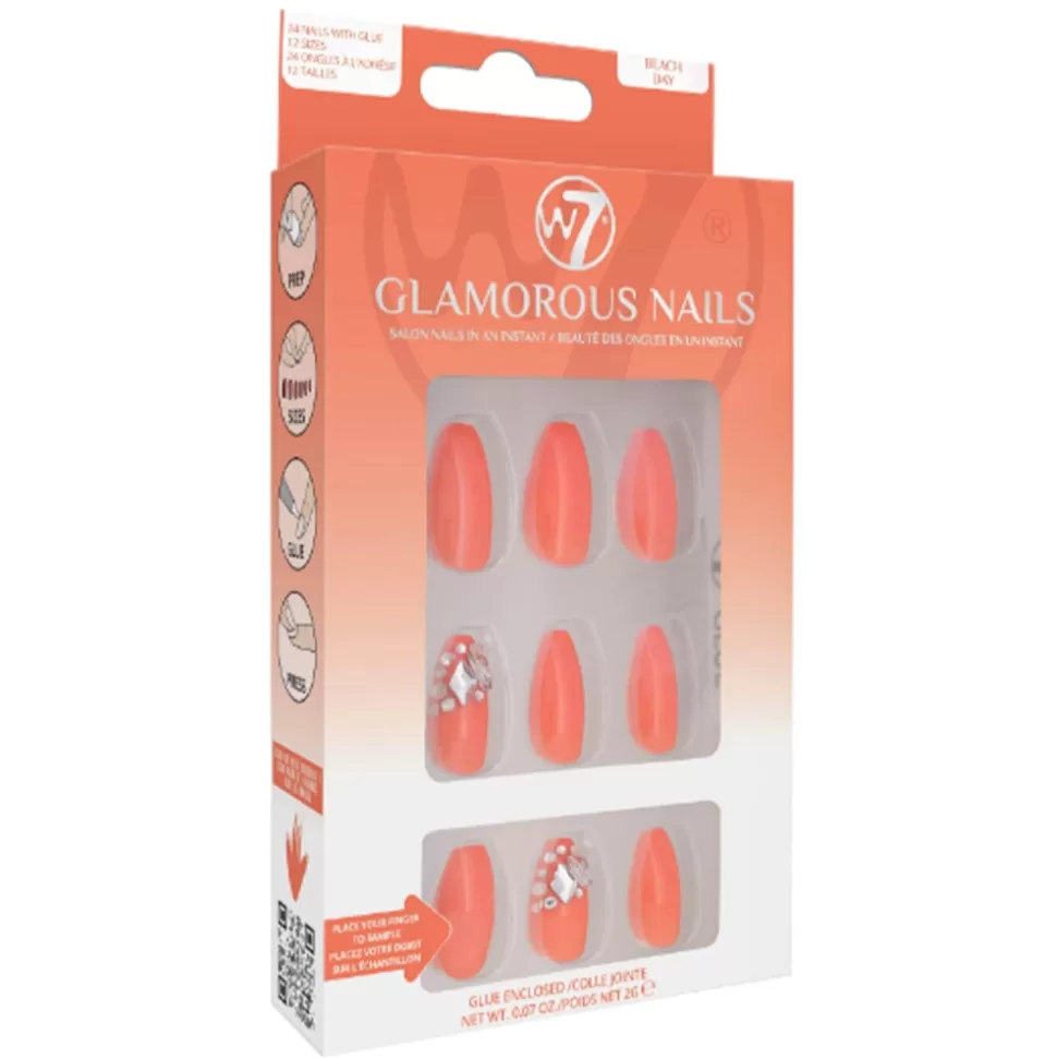 W7 Faux Ongles Glamorous - Beach Day Hot