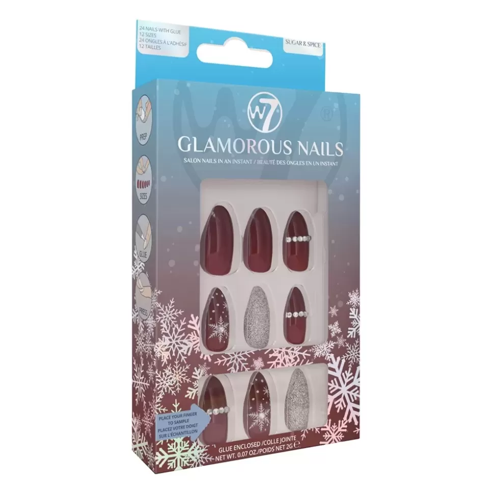 W7 Faux Ongles Glamorous Winter - Sugar & Spice New