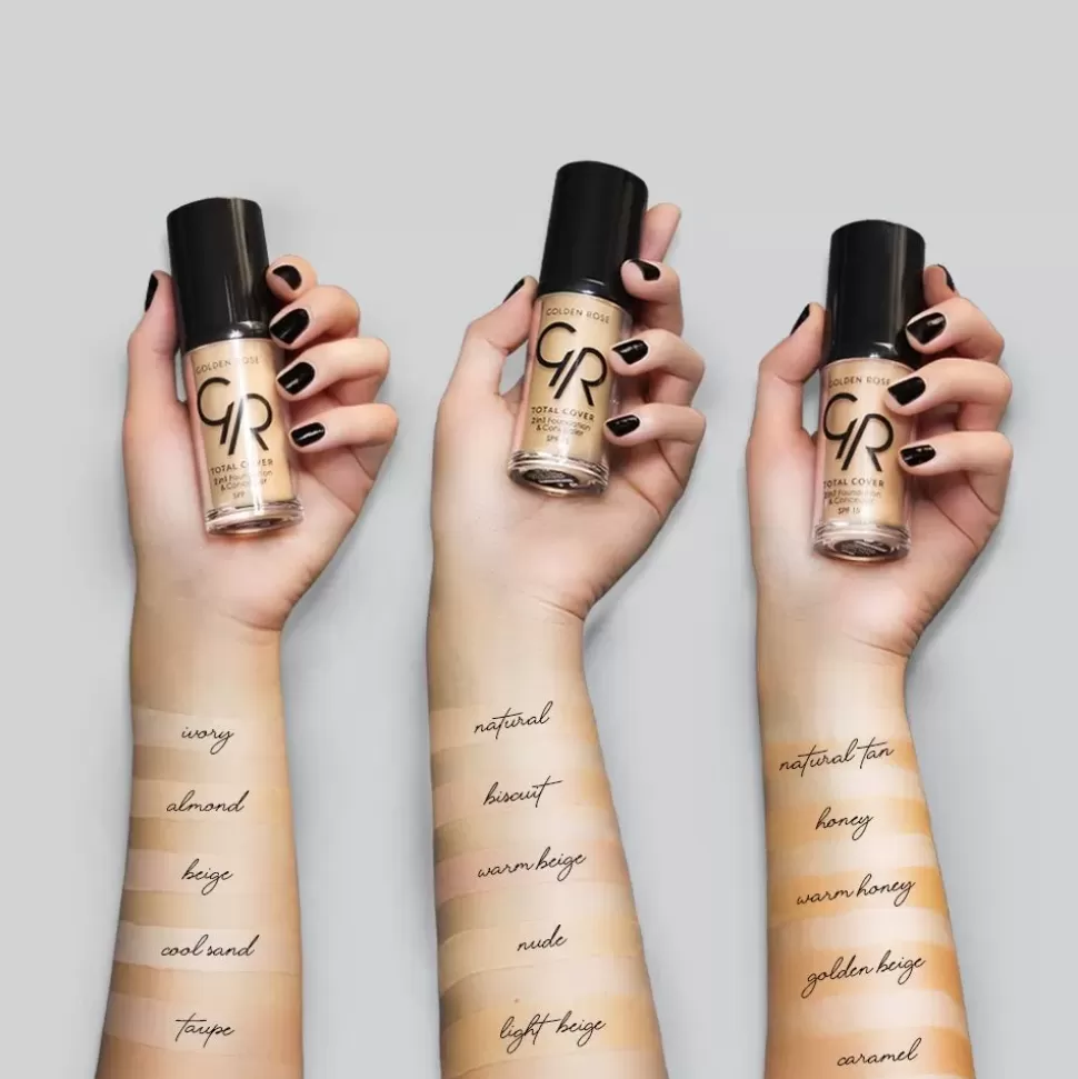 GOLDEN ROSE Fond De Teint Et Correcteur 2 En 1 - Total Cover - N19 Caramel Sale