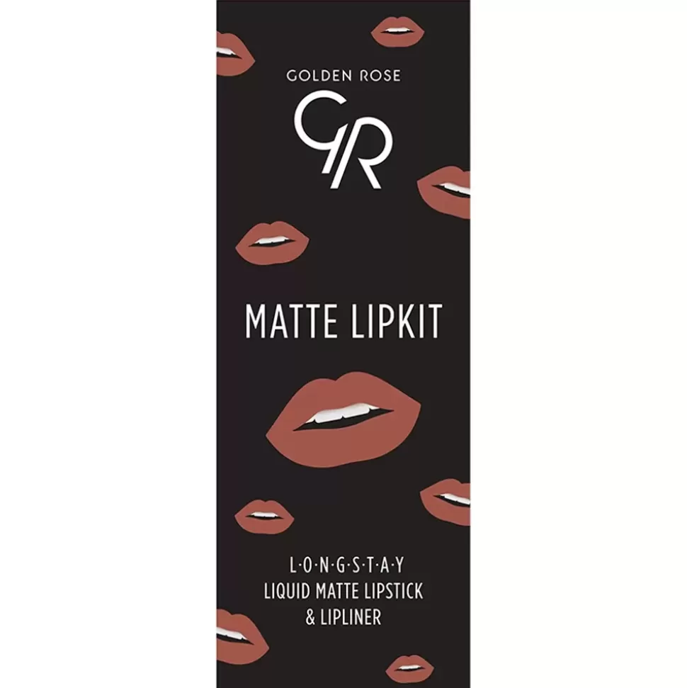 GOLDEN ROSE Kit Lèvres Matte Lipkit - Warm Sable Outlet