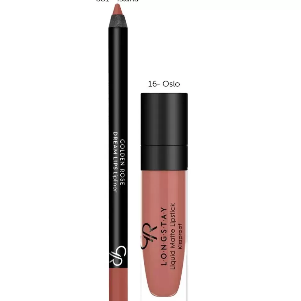 GOLDEN ROSE Kit Lèvres Matte Lipkit - Warm Sable Outlet