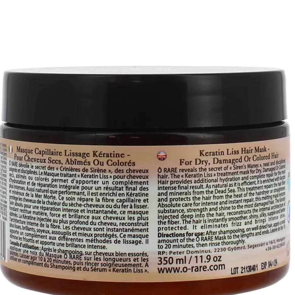 O RARE Masque Keratin Liss - Cheveux Secs, Abimes Ou Colores Flash Sale