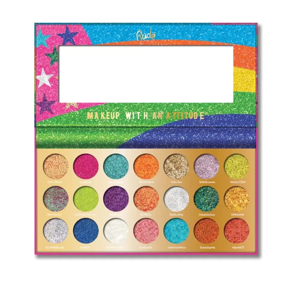 RUDE COSMETICS Palette 21 Fards A Paupières - United Shades Of Glitter Best