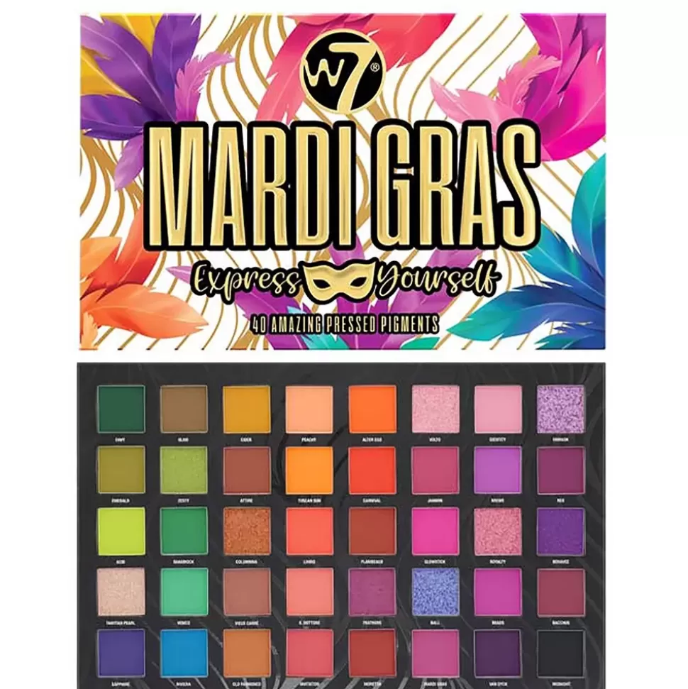 W7 Palette 40 Fards A Paupières Mardi Gras Sale