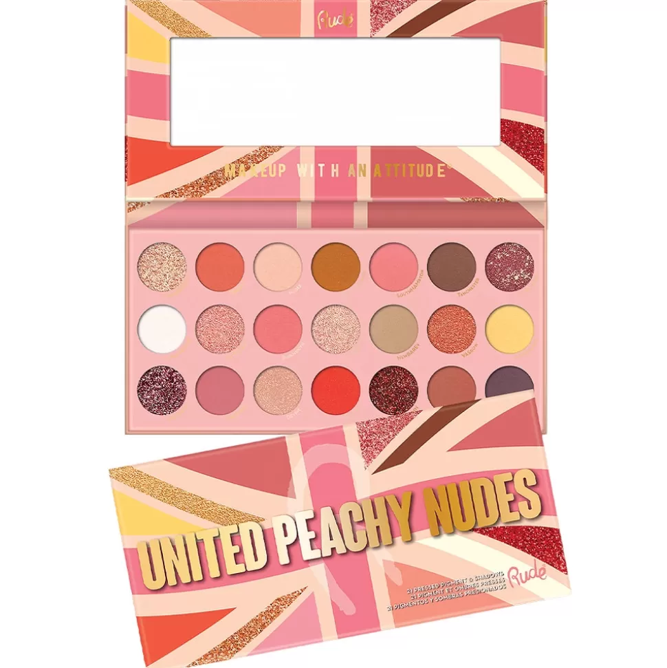 RUDE COSMETICS Palette Fards A Paupières - United Peachy Nudes Clearance