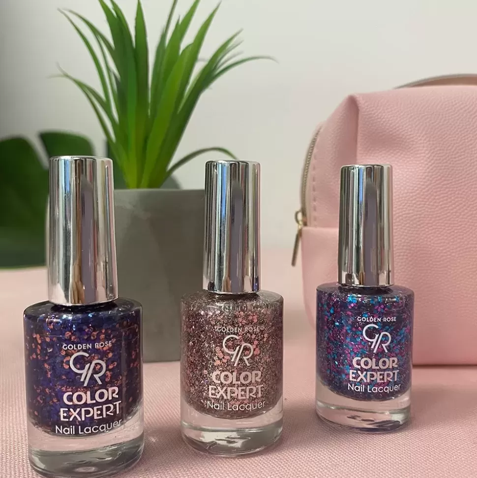 GOLDEN ROSE Vernis A Ongles Paillette Color Expert - 608 Rose Et Gris Outlet